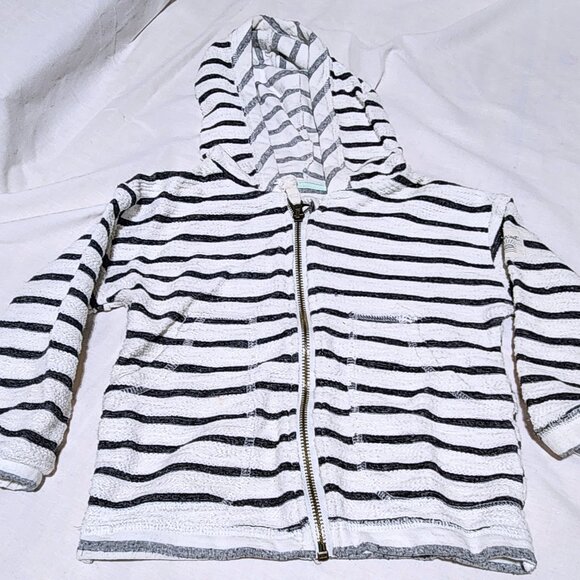“Chillin’ Out” Striped Zip Hoodie – Size 4T – Soft Terry Cloth with Retro Patch - Picture 1 of 5